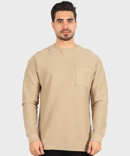 تیشرت آستین بلند مردانه بافت ریز 5294