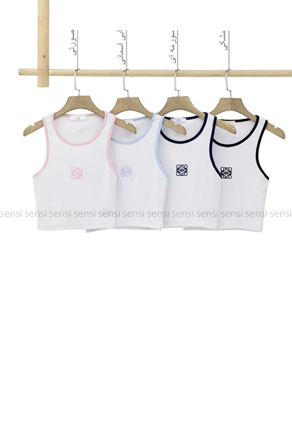 کراپ تاپ زنانه کبریتی کشی LOEWE دورنگ کد1006371