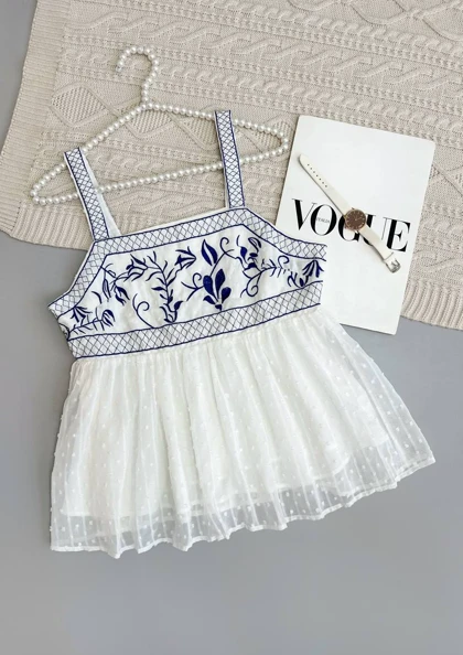 تاپ بالاتنه گلدوزی آستردار کد 3864