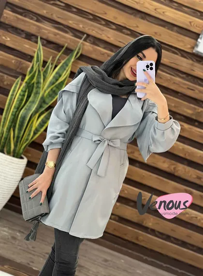 مانتو آستین ژیله دار ضربدری