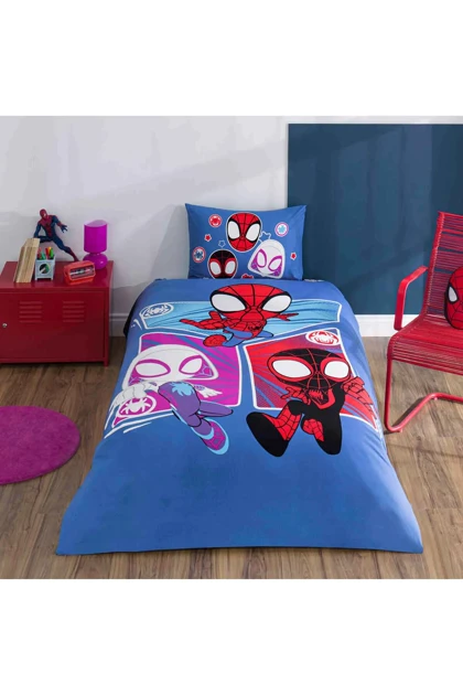 سرویس روتختی یک نفره Taç مدل Spidey Adventure پنبه - چندرنگ