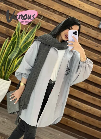 مانتو لینن جیب چاپی