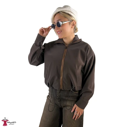 کاپشن چرم کوتاه زنانه مدل بامبر آستردار قد 50