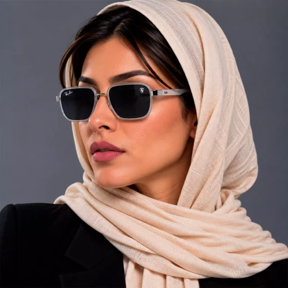عینک آفتابی ری بن فراری فریم مربع نقره ای C-306/3