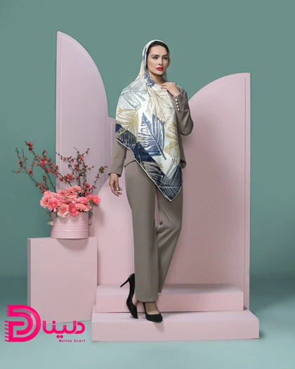 روسری نخی برگی