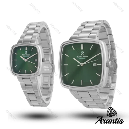 ساعت ست رومانسون دایمند سیلور صفحه سبز s-10067