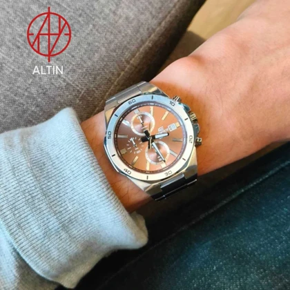 ساعت مچی مردانه کاسیو ادیفیس مدل Casio Edifice EFV-640D-5AVUDF (استیل، کرونوگراف با صفحه مسی-قهوه‌ای)