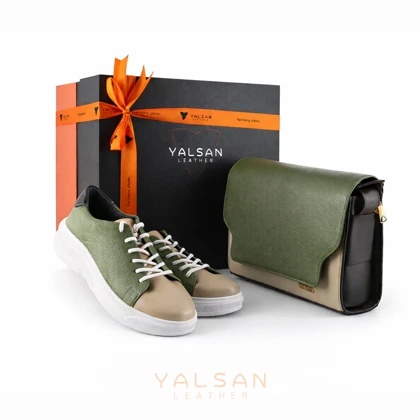 ست کیف و کفش زنانه چرم یلسان مدل نلین کد 958-RASHEL-MC