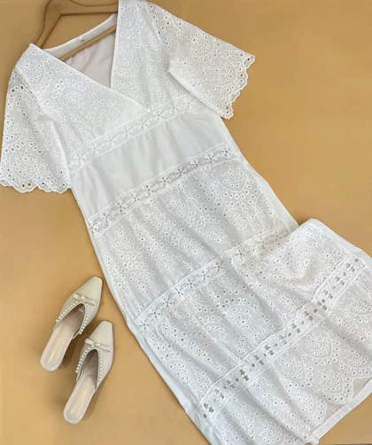 پیراهن خامه دوزی بلند کد 1743