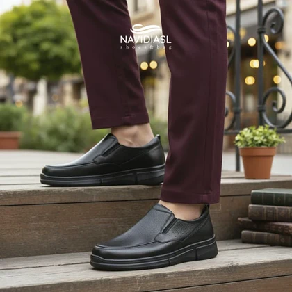 کفش مردانه چرم طبی اداری و روزانه کد 7060025