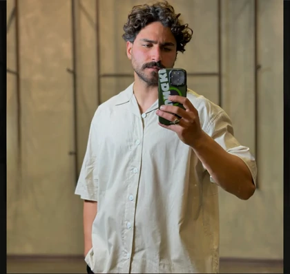 پیراهن لینن آستین کوتاه انگلیسی