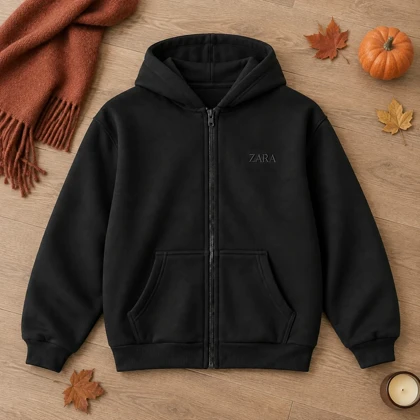 سویشرت کلاهدار مردانه مدل ZARA-مشکی