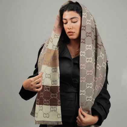 شال دو رو طرح گوچی