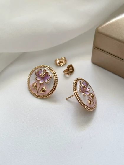 گوشواره میخی میناکاری ژوپینگ