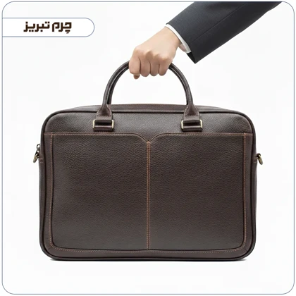 کیف چرم اداری مردانه قهوه ای کد BR21