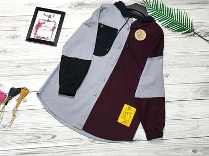 مانتو کلاهدار چند رنگی کد 50212