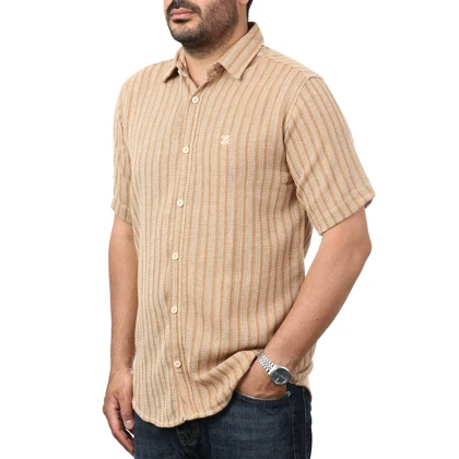 پیراهن آستین کوتاه کنفی مردانه مدل 6111102