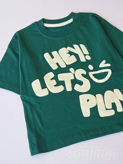 تیشرت بچگانه چاپی letss plau y کد (1065)