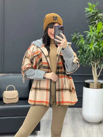 شکت چهارخونه ترکیبی آستین دورس