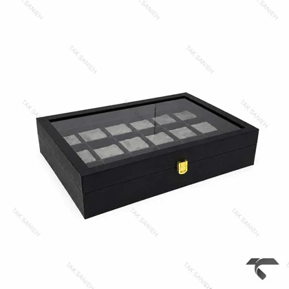 جعبه ساعت 18 تایی طوسی Watches-Box-18-10666-U