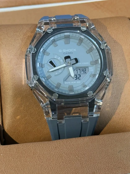 جی شاک2100 صفحه شفاف طوسی