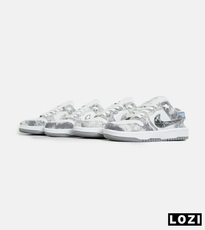 کفش کتانی مردانه و زنانه طوسی سفید NIKE dunk low steam puppet مدل 7206