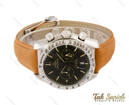 ساعت امگا مردانه اسپیدمستر بند چرمی عسلی Omega-4133-G