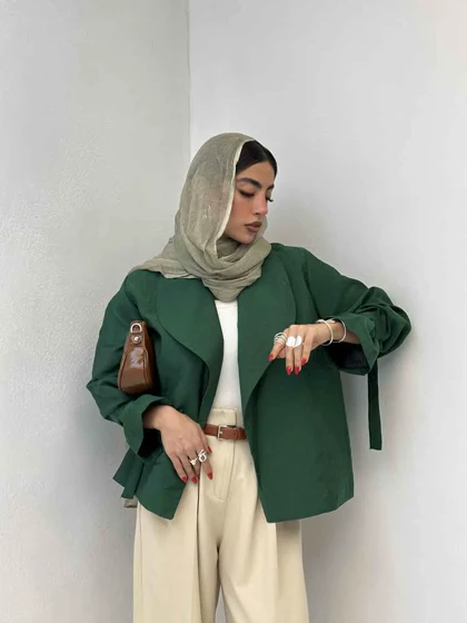 کت ژاکارد آستین بند 120330