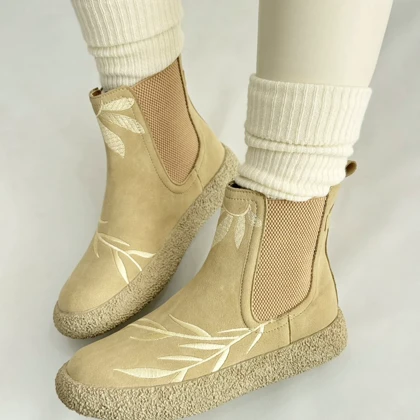 نیم بوت گلدوزی زیره برفی روژکا 4204