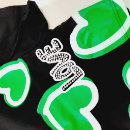 کراپ شلوار طرح قلب رنگ مشکی