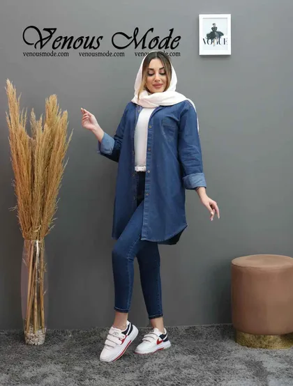 مانتو جین جلو دکمه