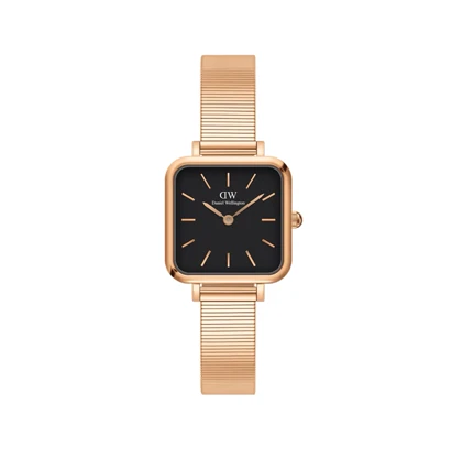 ساعت دنیل ولینگتون مربعی زنانه رزگلد صفحه مشکی Daniel Wellington Rosegold
