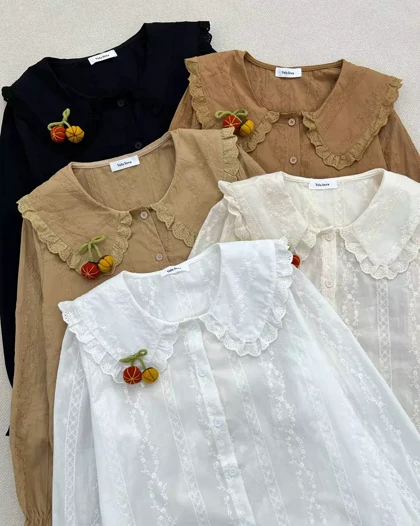 شومیز تمام خامه دوزی یقه ب ب اورجینال کد 5508