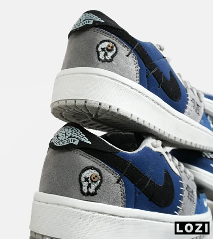 کفش کتانی مردانه و زنانه آبی طوسی نایک NIKE jordan Vodoo مدل 6328