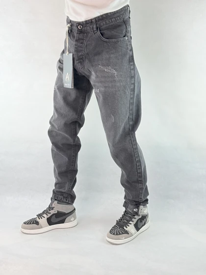 شلوار جین مردانه مام فیت ذغالی 73