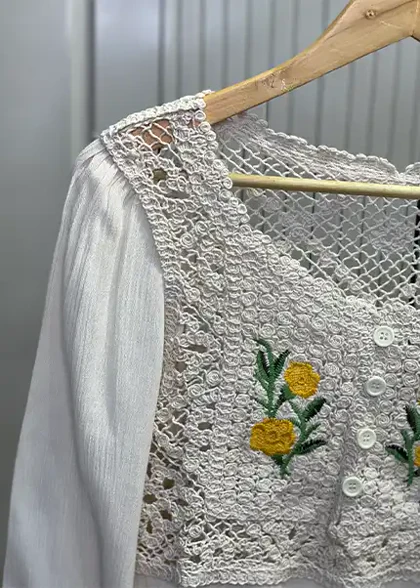 بافت لینن گلدوزی