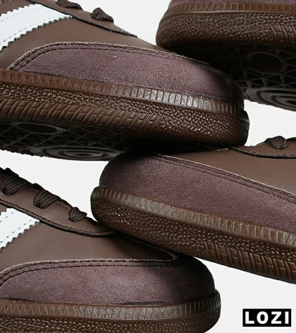 کفش کتانی مردانه و زنانه قهوه ای سفید ADIDAS Samba