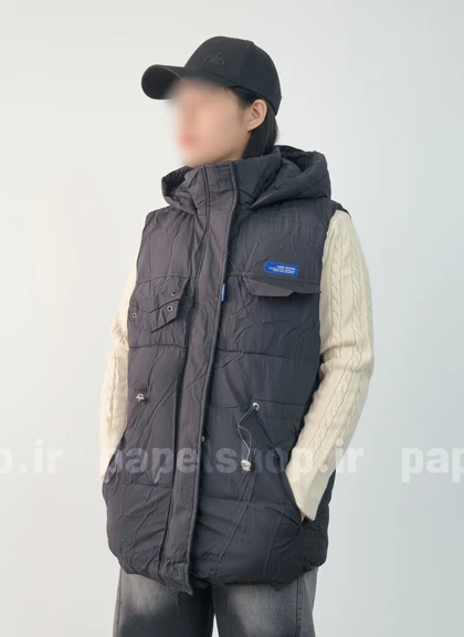 پافر زنانه مشکی کلاهدار