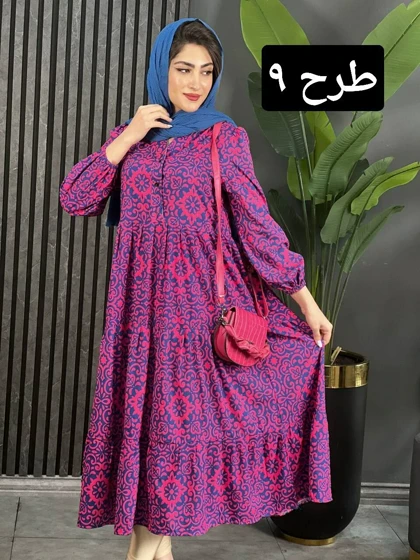 پیراهن فلور جلودکمه شهرزاد کد 1642