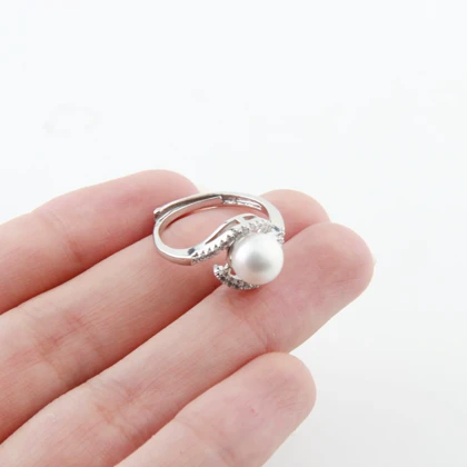 انگشتر دخترانه مدل دولاین مروارید دار