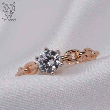 انگشتر تک الماس چین گلد ژوپینگ