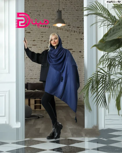 شال ساده نخی منگوله‌دار پاییزه