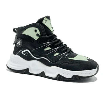 نیم بوت اسپرت مردانه مدل جردن رنگ مشکی سبز کد 8702