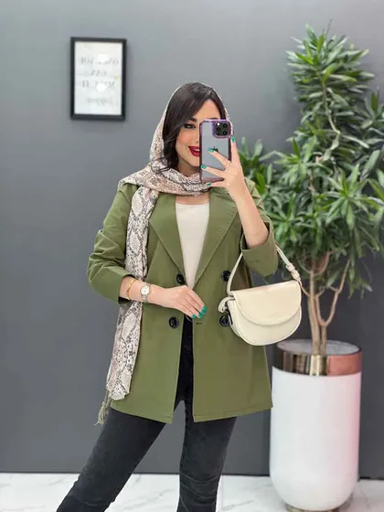 مانتو کتی آستین پاکتی چهار دکمه
