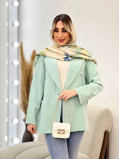 مانتو مازراتی یقه انگلیسی تک جیب