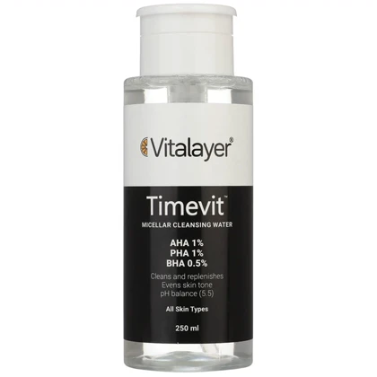 میسلار واتر ویتالیر مدل Timevit مناسب انواع پوست حجم 250 میلی‌لیتر