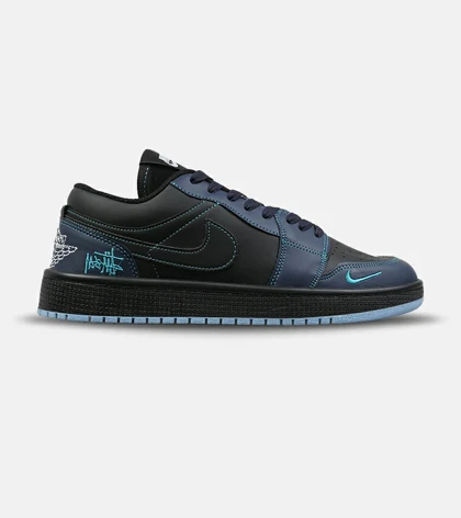 کفش کتانی مردانه و زنانه مشکی آبی NIKE jordan 1 مدل 8788