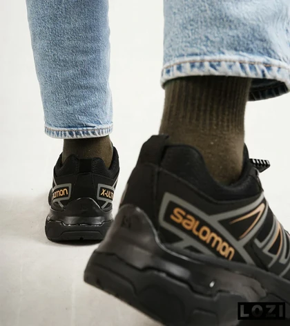 کفش کتانی مشکی طوسی نارنجی سالومون Salomon X ULTRA