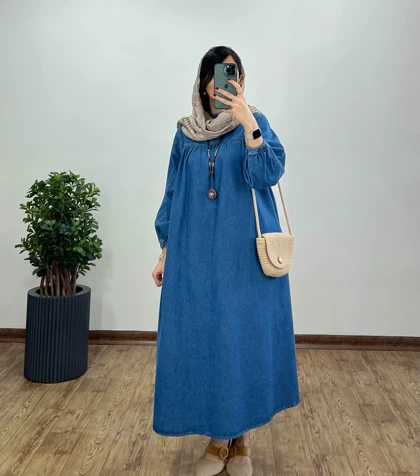 پیراهن مانتویی بلند جین 7(ایراد دار)