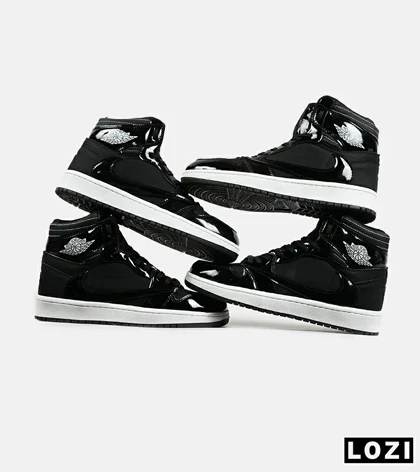 کفش کتانی ساق‌دار مردانه و زنانه مشکی نایک جردن 1 مدل 6520